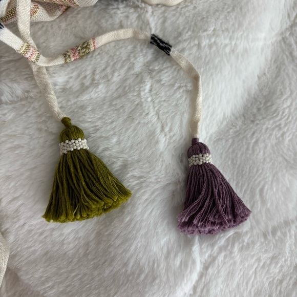 Anthropologie Duet Sequin Embellished Tassel Kaftan Beach Swim Cover Up O/S Boho - Picture 6 of 11